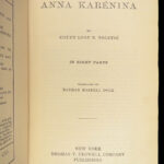 1886 Anna Karenina 1ed Leo Tolstoy Literature Feminism Moscow Romanov Russia US