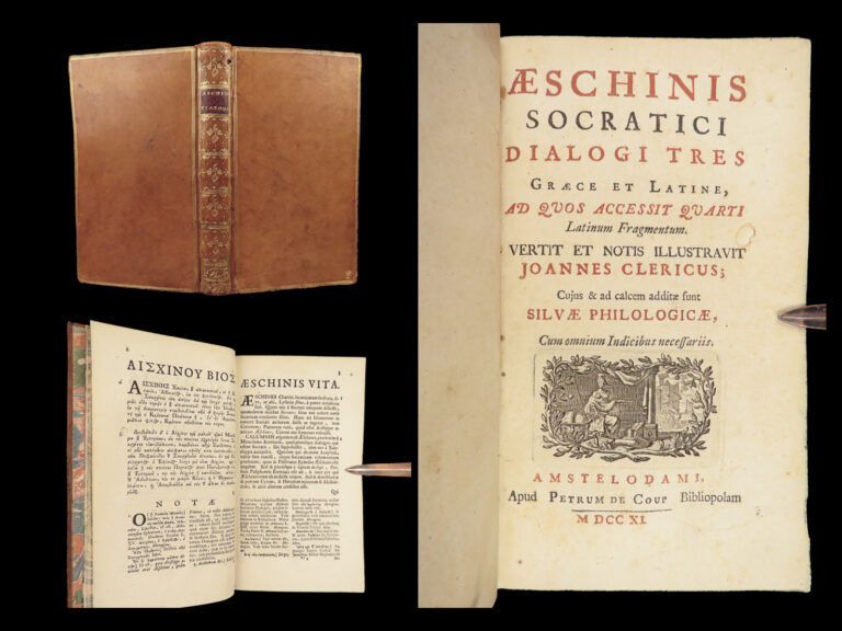 Image of 1711 GREEK Dialogues 1ed Aeschines Socraticus Plato SOCRATES Philosophy Latin