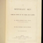 1879 ASTRONOMY Midnight Sky Charts Star MAPS Zodiac Planets Constellations