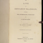 1844 Benjamin Franklin 1ed Jared Sparks Americana Autobiography Electricity RARE