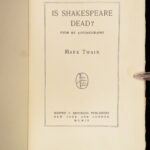 1909 Mark Twain 1st Is Shakespeare Dead? Francis Bacon Authorship Plays English