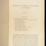 1893 CALIFORNIA 1ed Political Conventions Republican WHIGS Democrats Gold Rush