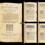 1610 LAW 1ed Justinian Institutes Codex Corpus Juris ROME Marcile Commentary