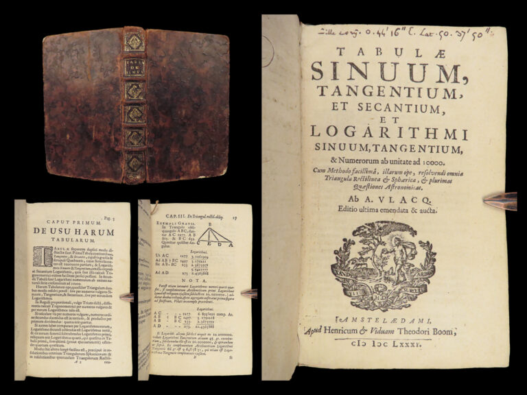 Image of 1681 Dutch Mathematics 1ed Sinuum & Logarithms Trigonometry Astronomy Vlacq