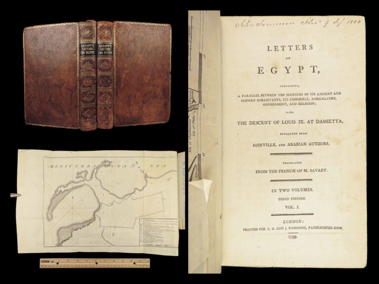 Image of 1799 EGYPT Savary Letters Pagan MAPS Mythology Illustrated Egyptian Arabs 2v