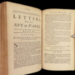 1736 ENGLISH Letters of Turkish SPY by Marana Ottoman Byzantine Political 8v SET