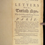 1736 ENGLISH Letters of Turkish SPY by Marana Ottoman Byzantine Political 8v SET