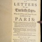 1736 ENGLISH Letters of Turkish SPY by Marana Ottoman Byzantine Political 8v SET