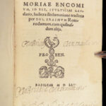 1551 In Praise of Folly ERASMUS of Rotterdam Encomium Moraie Seneca Froben RARE