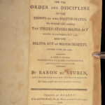 1794 Steuben US Army Regulations Military Tactics Cavalry Massachusetts Militia