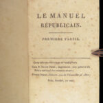 1798 RARE French Revolution Republicain Revolutionary Constitution +Ben Franklin