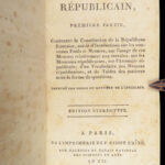 1798 RARE French Revolution Republicain Revolutionary Constitution +Ben Franklin