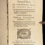 1597 FISHING & Hunting Poetry of Oppian Greco-Roman Commodus Greek Plantin RARE