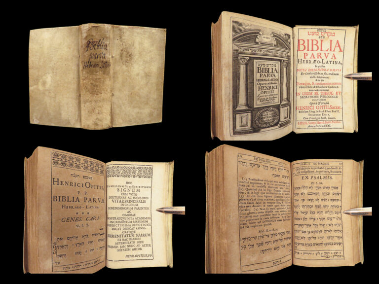 Image of 1681 HEBREW Bible Latin Lexicon Opitz Leipzig Biblia Parva Jewish Torah Judaism