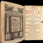 1681 HEBREW Bible Latin Lexicon Opitz Leipzig Biblia Parva Jewish Torah Judaism