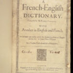 1650 French English DICTIONARY Cotgrave Sherwood FOLIO England Grammar Language