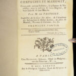 1787 Zoroastrianism 1ed Zoroaster Confucius & Mahomet ISLAM Pastoret China 3v