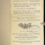 1787 Zoroastrianism 1ed Zoroaster Confucius & Mahomet ISLAM Pastoret China 3v