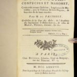 1787 Zoroastrianism 1ed Zoroaster Confucius & Mahomet ISLAM Pastoret China 3v