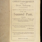 1673 Early AMERICA 1ed William Penn Christian QUAKER Doctrine George Whitehead