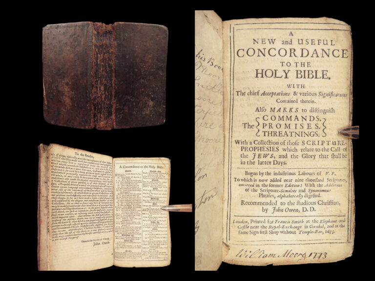 Image of 1673 John OWEN Puritan BIBLE Concordance WELSH Vavasor Powell Charles II Plot