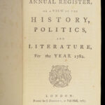 1782 Revolutionary WAR Accounts 1ed Eutaw Springs French Battles Hyder Ali INDIA