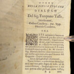 1587 Torquato TASSO 1ed Dialogues Tuscan Poetry Italian Court Secretary Dialoghi