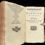 1587 Torquato TASSO 1ed Dialogues Tuscan Poetry Italian Court Secretary Dialoghi