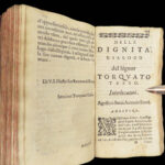 1587 Torquato TASSO 1ed Dialogues Tuscan Poetry Italian Court Secretary Dialoghi