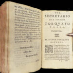 1587 Torquato TASSO 1ed Dialogues Tuscan Poetry Italian Court Secretary Dialoghi