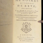 1777 LOUIS XIV Memoirs of Cardinal Retz Catholic Church French Wars Politics 4v