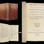 1791 Benjamin Franklin TRUE 1st ed Autobiography Memoirs Americana Electricity