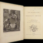 1883 ROBINSON CRUSOE Life & Adventures Voyages Stothard Illustrated Daniel Defoe