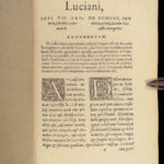 1563 GREEK Works of Lucian of Samosata Satire Erasmus 3v Holy League Provenance