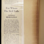 1940 Ernest Hemingway 1st ed For Whom the Bell Tolls American War Novel Classic