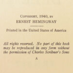 1940 Ernest Hemingway 1st ed For Whom the Bell Tolls American War Novel Classic