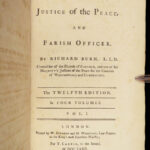 1772 LAW Justice of the Peace English Richard Burn America Government 4v SET