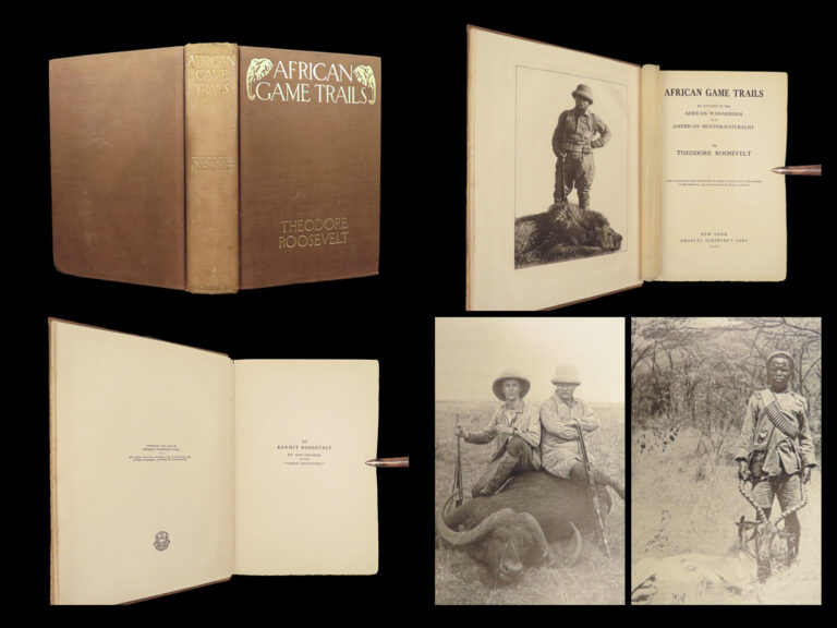 Image of 1910 Theodore Roosevelt 1st ed African Game Trails Illustrated HUNTING Sporting