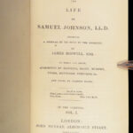 1835 EXQUISITE Samuel Johnson 1ed Johnsoniana Boswell English Biography 10v Set