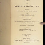 1835 EXQUISITE Samuel Johnson 1ed Johnsoniana Boswell English Biography 10v Set