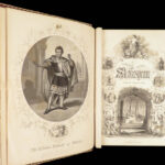 1861 SHAKESPEARE Complete Works Romeo Juliet King Lear BEAUTIFUL 3v Leather SET