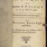 1654 ENGLISH Guez BALZAC Letters Louis XIII France Cardinal Richelieu Valette