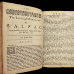 1654 ENGLISH Guez BALZAC Letters Louis XIII France Cardinal Richelieu Valette