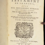 1693 Quesnel French NT BIBLE Commentary Jansenism BANNED 4v Antioch Provenance!