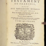 1693 Quesnel French NT BIBLE Commentary Jansenism BANNED 4v Antioch Provenance!