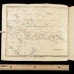 1830 POLYNESIA Missionary Ellis TAHITI South Pacific Hawaii Islands MAP 2v