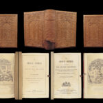 1873 RARE Relievo Leather 1ed Holy BIBLE Owen Jones Embossed Binding Raphael ART