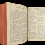 1873 RARE Relievo Leather 1ed Holy BIBLE Owen Jones Embossed Binding Raphael ART