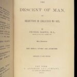 1879 Charles Darwin ORIGIN of Species + Descent of Man Evolution Biology Science