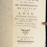 1769 Montesquieu Spirit of the Laws MAPS Political Government Democracy LAW 4v